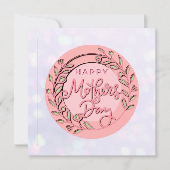 Happy Mother's Day Elegant Modern Pink Floral Invitation (Front)