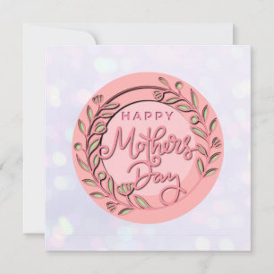 Happy Mother's Day Elegant Modern Pink Floral Invitation