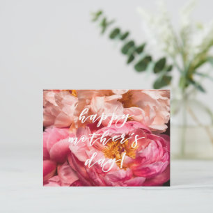 Happy Mother's Day! Elegant Pink Peonies Postcard