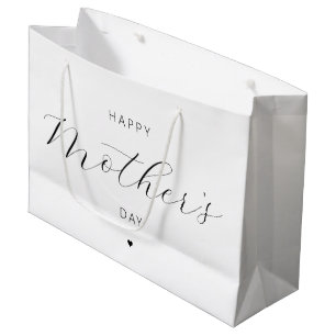 Happy Mother's Day Elegant Script Typography Large Gift Bag