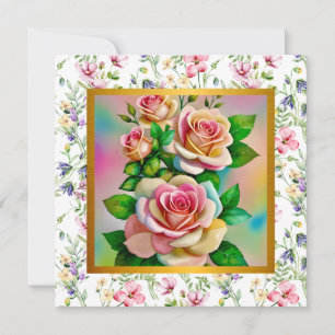 Happy Mother's Day Elegant Watercolor Rose Card