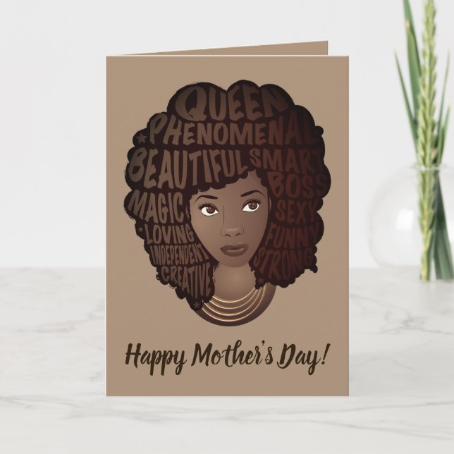 Happy Mother's Day, Encouraging Black Women, Brown Card (Front)
