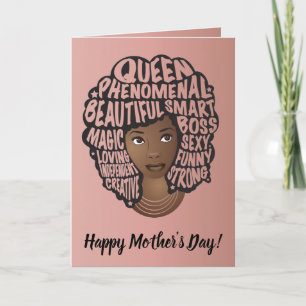 Happy Mother's Day, Encouraging Black Women, Pink Card