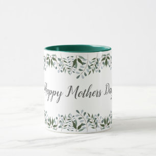 Happy Mothers Day Eucalyptus Greenery Floral Mug