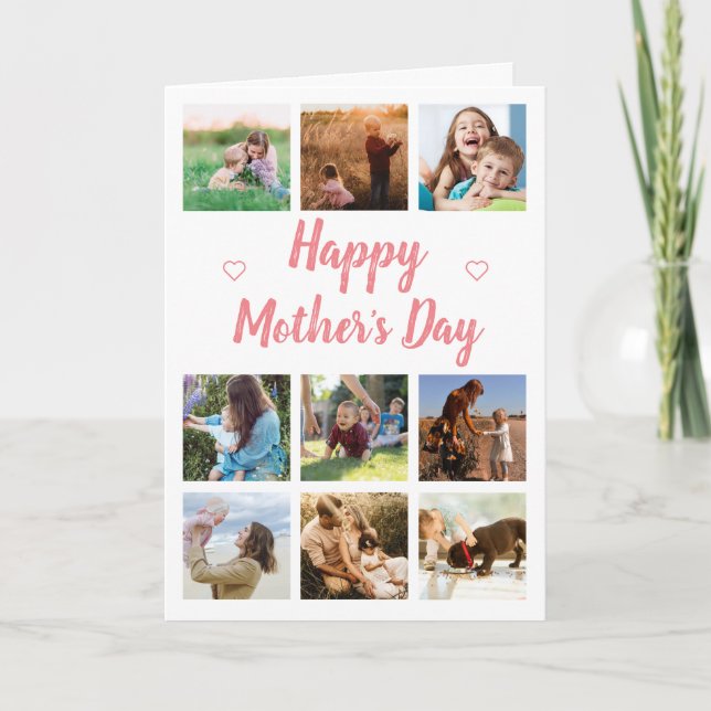 Happy Mother's Day Family Photo Collage Card (Front)