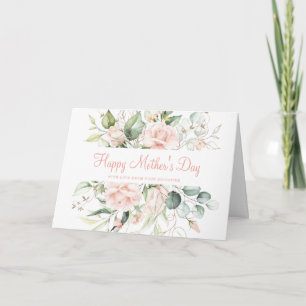 Happy Mother's Day Faux Gold Blush Pink Floral Card