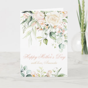 Happy Mother's Day Faux Gold Blush Pink Floral Card