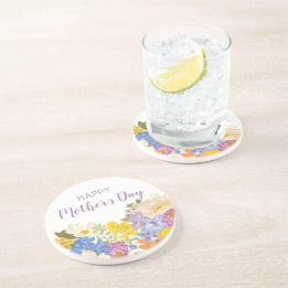 Happy Mother's Day Floral Blooms Coaster