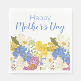 Happy Mother's Day Floral Blooms Napkin