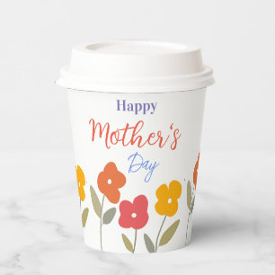 Happy Mother's Day Floral Blooms    Paper Cups