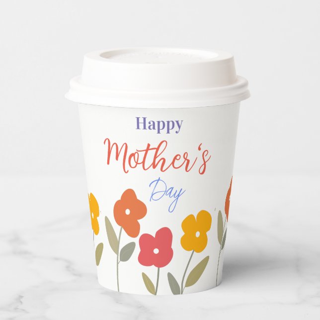 Happy Mother's Day Floral Blooms    Paper Cups (Left)