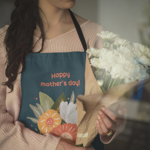 Happy mother's day floral bouquet apron