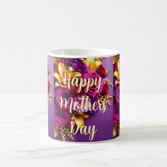 Happy Mother's Day Floral Bouquet  Coffee Mug ("A little bloom of love for Mom's special day")