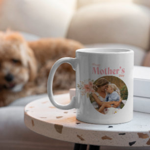 Happy Mothers Day Floral Custom Photo & Text Coffee Mug