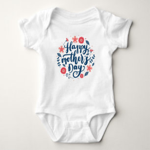Happy Mother's Day Floral Design-63754 Button Baby Bodysuit
