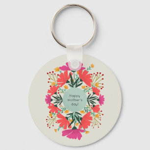 Happy mother's day floral key ring