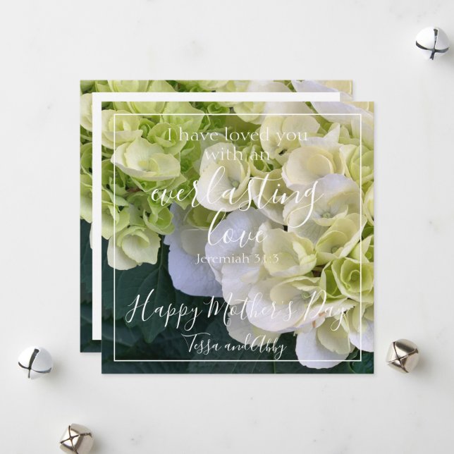 Happy Mother's Day Floral Love Bible Verse Custom Holiday Card (Front/Back In Situ)