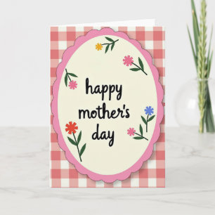 Happy Mothers Day Floral Oval Card