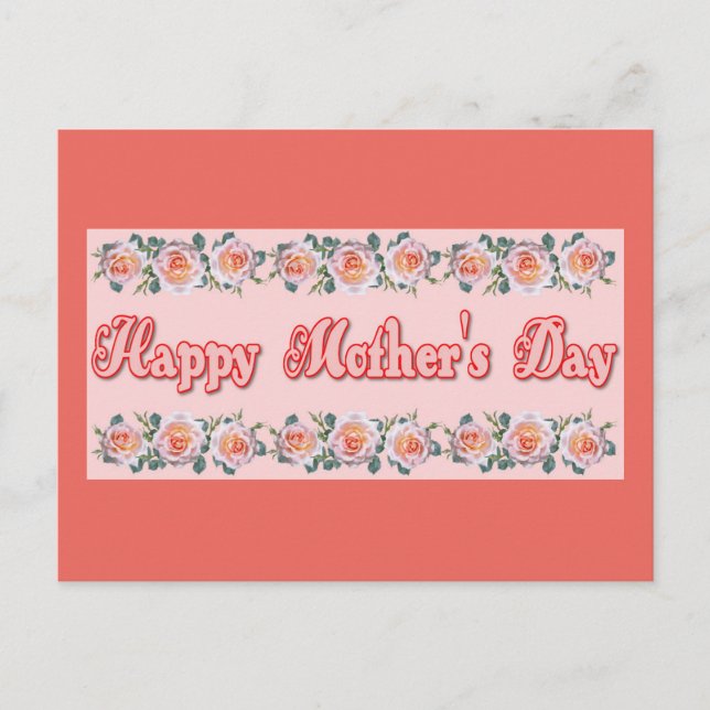 Happy Mother's Day Floral Postcard (Front)