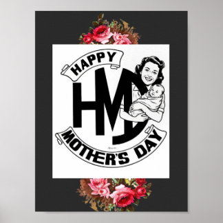 Happy Mother's Day Floral Poster