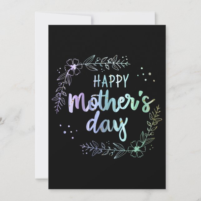 Happy Mother's Day Floral Rainbow Colours Invitation (Front)