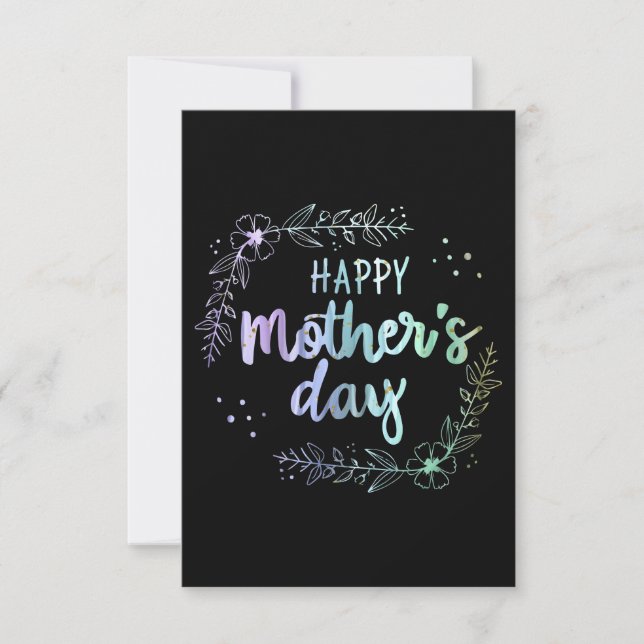 Happy Mother's Day Floral Rainbow Colours Thank You Card (Front)