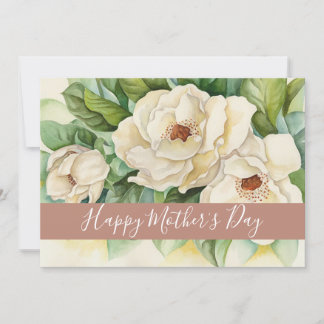 Happy Mother's Day Floral Rose Gold Name Script Holiday Card