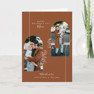 Happy Mother's Day Floral Rose Photo Arches Card