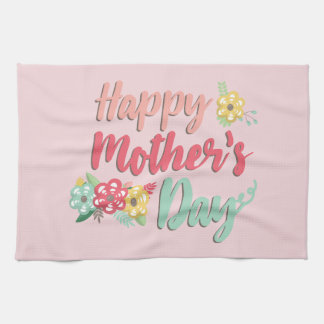 Happy Mother's Day Floral Tea Towel