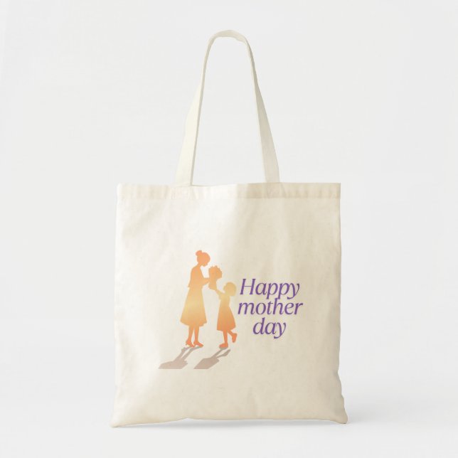 Happy Mother's Day Floral Typography – Tote Bag (Front)