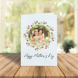 Happy Mother's Day Floral Wreath Custom Card