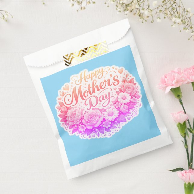 Happy Mother's Day floral wreath glue party Favour Bags (Sealed)