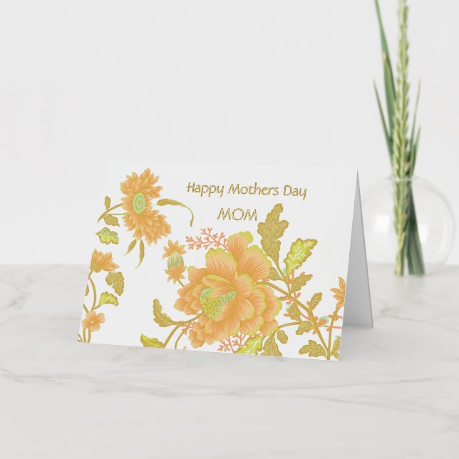 Happy Mothers Day Florals Personalised Foil Foil Holiday Card (Front)
