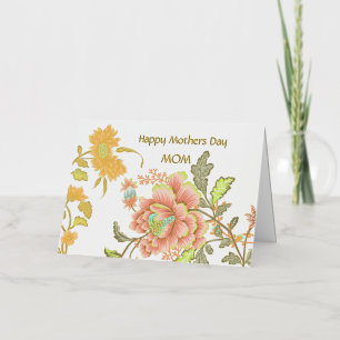 Happy Mothers Day Florals Personalised Foil Holiday Card