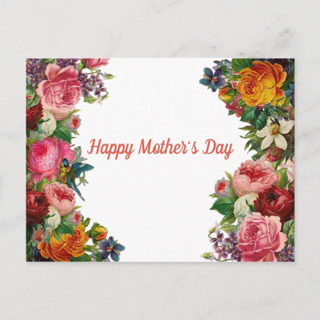 Happy Mother's Day Flower Bouquet Postcard (Front)