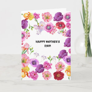 HAPPY MOTHER'S DAY FLOWER GREETING CARD