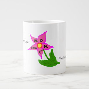 Happy Mother's Day Flower Message Large Coffee Mug