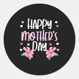 Happy mothers day flowers cute mom mommy mama aunt classic round sticker