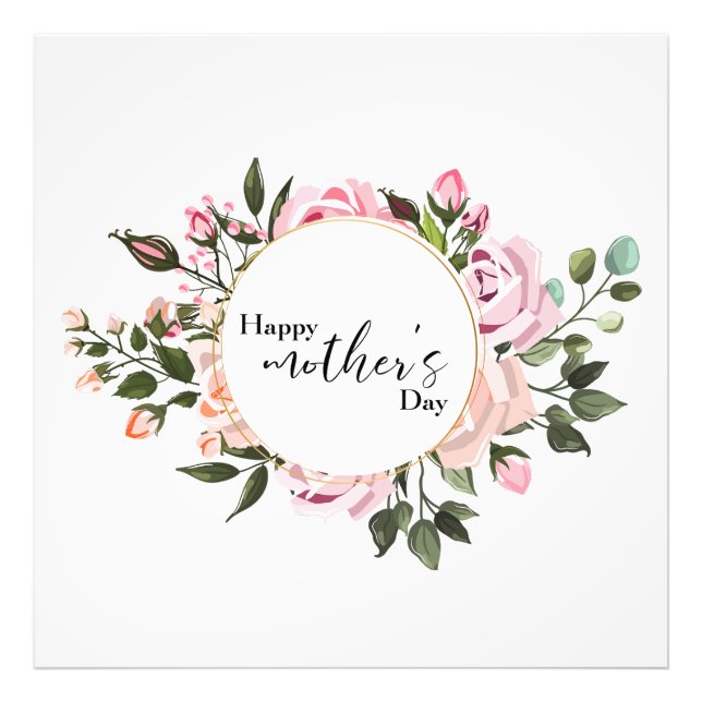 Happy mother's day flowers  photo print (Front)
