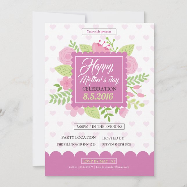 Happy Mother's Day Flyer Invitation (Front)