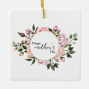 Happy mother's day Foil Card Ceramic Ornament