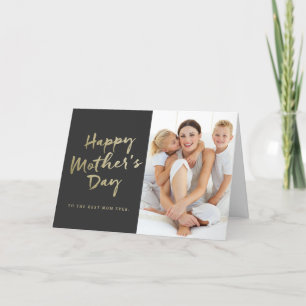 Happy Mother's Day Folded Photo Card   Black