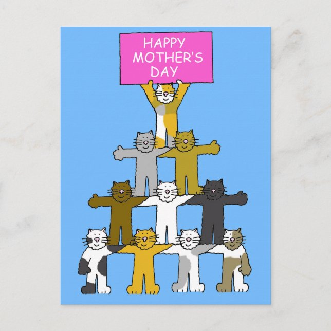 Happy Mother's Day for Cat Lover Postcard (Front)