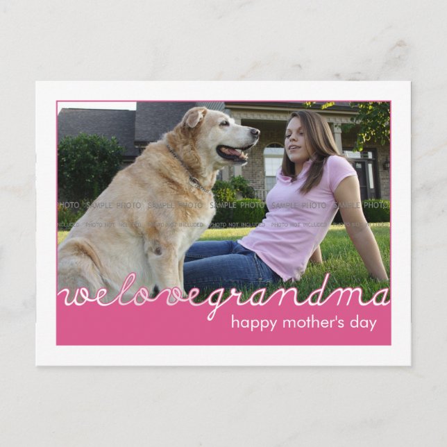 Happy Mothers Day for Grandma Purple White Photo Postcard (Front)