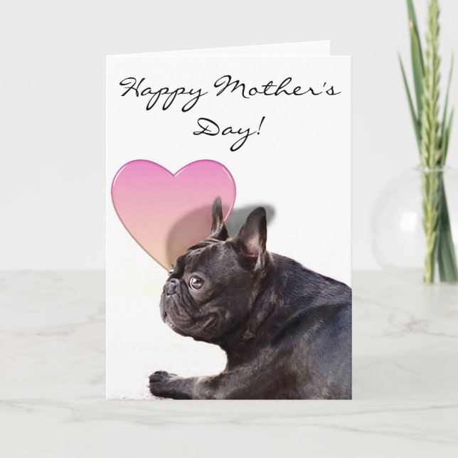 Happy Mother's day French bulldog greeting card (Front)
