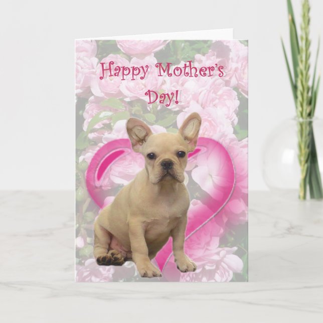 Happy Mother's Day French Bulldog greeting card (Front)