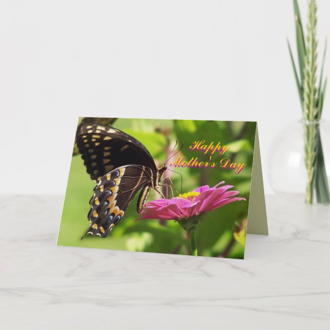 Happy Mother's Day, Friend, butterfly on flower Card (Front)