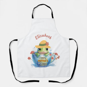 Happy Mother's Day Frog and Hat in a Teacup Apron