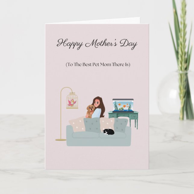 Happy Mothers Day from Dogs, Cats, Birds, Fish Card (Front)