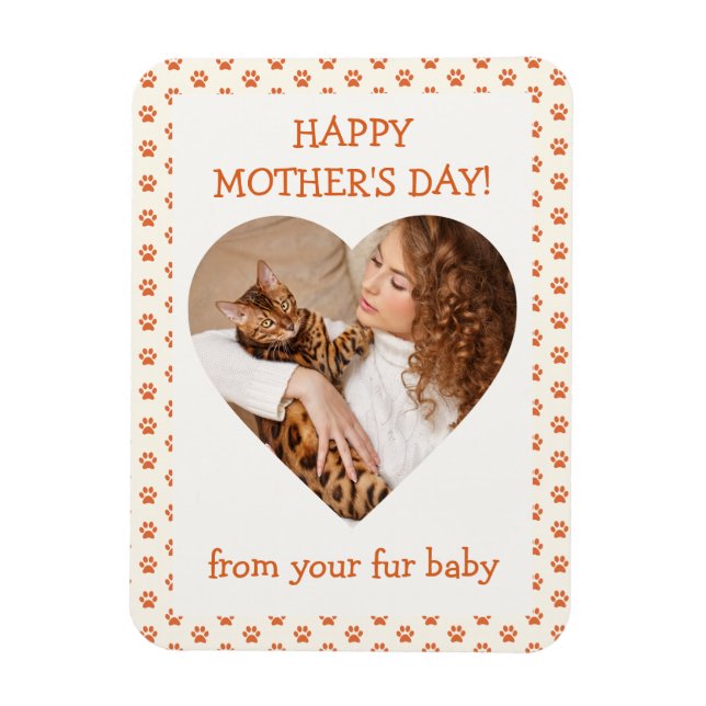 Happy Mother's Day from Fur Baby Pet Photo Magnet (Vertical)